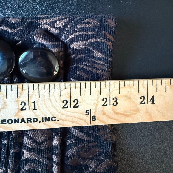 ROZ & ALI Sz L Velvet Burnout Witchcore Coat Black Bronze Gothic Dark Academia - Picture 5 of 11